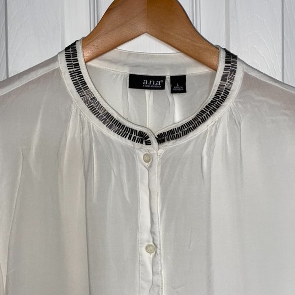Ana - White sheer blouse with bead detail - Picture 2 of 3